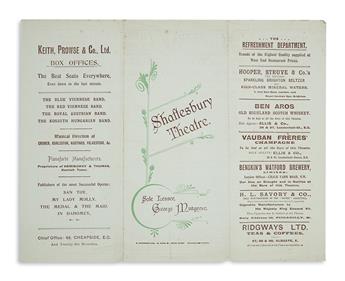 (THEATER.) Program for a London performance by Bert Williams and George Walker of In Dahomey.